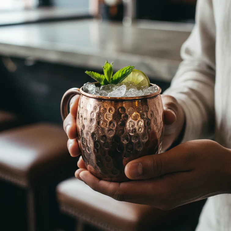 Barrel Hammered 16oz Copper Mug - Image 3