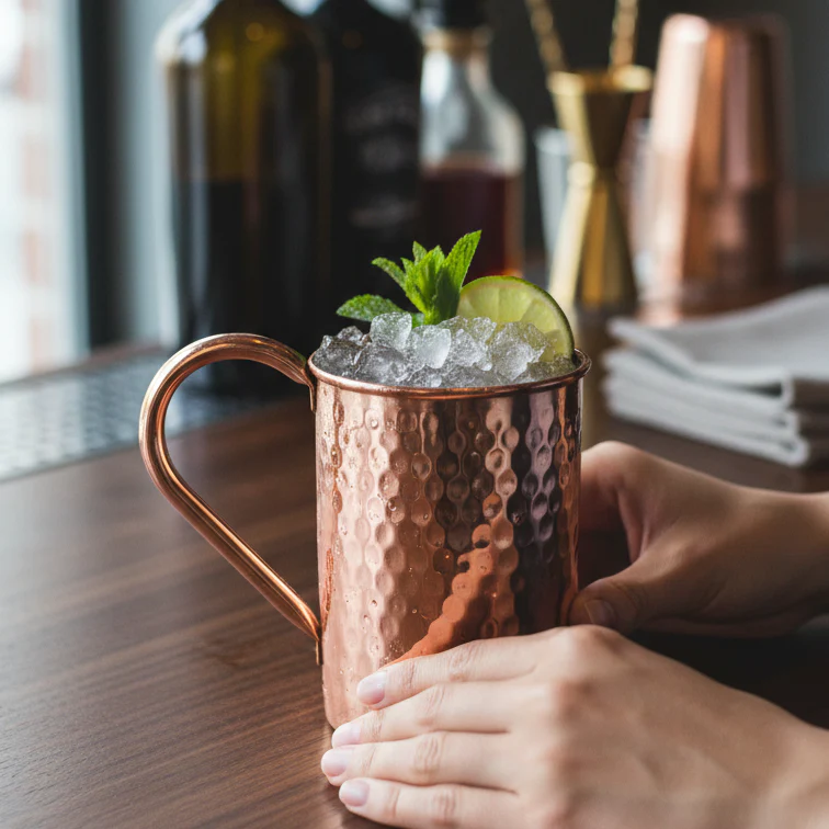Roosevelt Hammered 16oz Copper Mug - Image 4