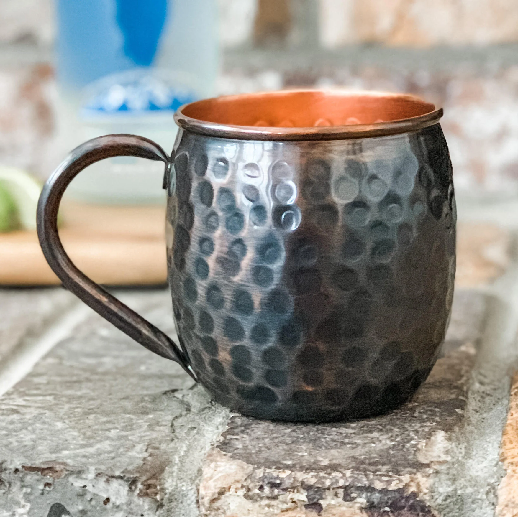 Vintage Barrel Hammered 16oz Copper Mug - Image 3