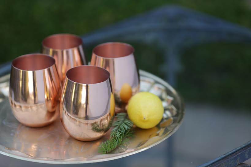 Smooth Stemless 16oz Copper Wine Cup - Image 3
